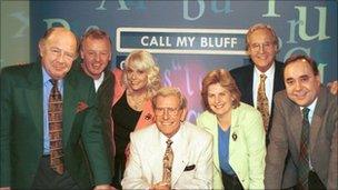 The Call My Bluff teams and guests