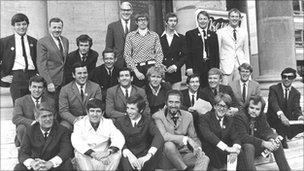 Holness with Radio 1 DJs in 1967