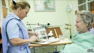 Pensioner being cared for in hospital