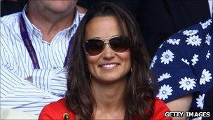 Pippa Middleton watching Roger Federer at Wimbledon