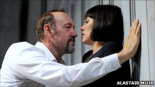 Kevin Spacey as Richard III and Annabel Scholey as Lady Anne