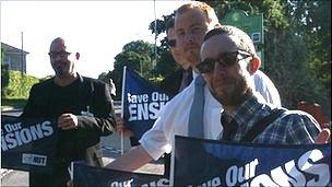 Teachers striking at Hardenhuish School in Chippenham