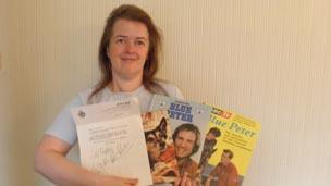 Helena Watkins with her Blue Peter books