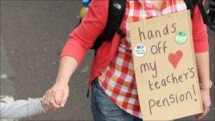 Teacher on march in London