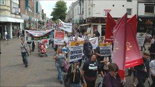 Protesters on the march