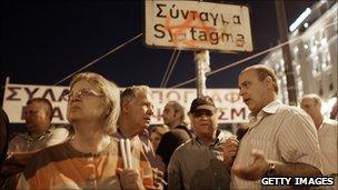 Protesters in Syntagma Square, 22 June 2011