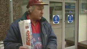 South Wales Echo seller, pictured in 1998