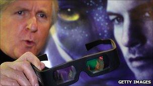 David Cameron holding 3D glasses