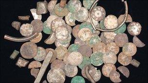 The hoard of Viking silver coins and artefacts