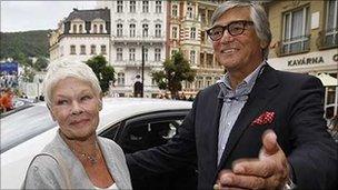 Dame Judi Dench with Karlovy Vary film festival president Jiri Bartoska. Photo © KVIFF