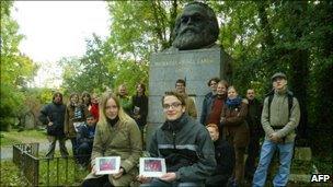 Karl Marx statue in Highgate Cemetery