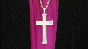 Cross and clothing of Church of England bishop