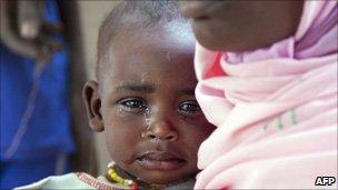 Child in Darfur refugee camp