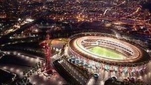 An artist's impression of the Olympic Stadium