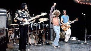 The Who performing on Top of the Pops in 1973