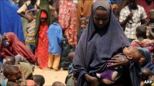 A woman and child at Dadaab refugee camp in Kenya - 4 July 2011