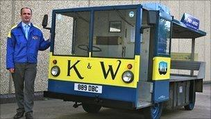 Graham Smith with a Kirby & West milk float