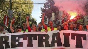 Protesters in Marseilles, 12 Oct