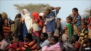 Refugees at the Dadaab refugee camp in Somalia (5 July 2011)