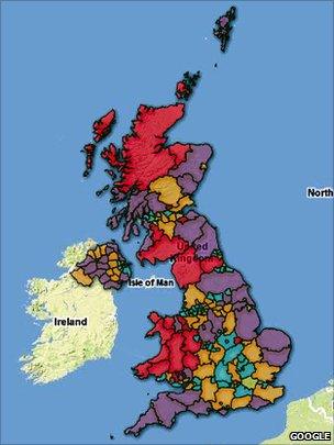 Ofcom broadband map