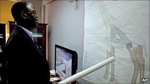 City blueprint - in shape of giraffe