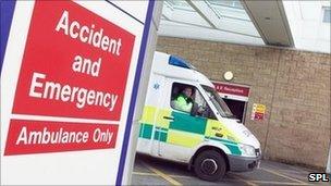 Ambulance at an accident and emergency