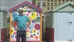 Jeff Allen and his colourful beach hut