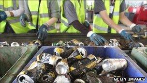 recycling drinks cans