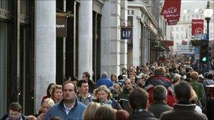 Shoppers on Regent Street in London