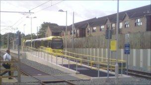 Tram at St Werbugh's Road