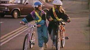 Children with bicycles