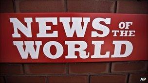 News of the World sign