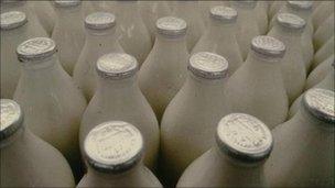 Milk bottles