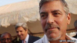 George Clooney in Juba in January 2011