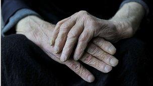 Elderly man's hands