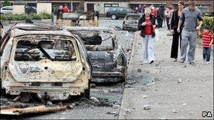 Vehicles damaged in Ballyclare