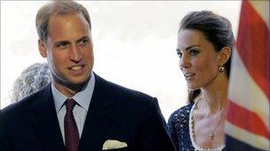 Prince William and Kate, the Duke and Duchess of Cambridge, arrive at the Service Nation in the US