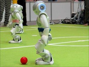 Robots playing football