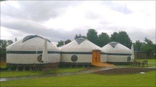 Three yurt pods