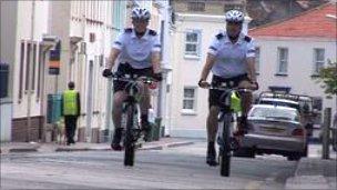 Jersey Police cyclists