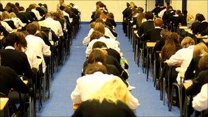 Pupils sitting exams