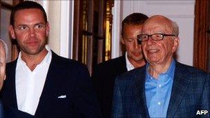 James Murdoch (left), with his father Rupert Murdoch