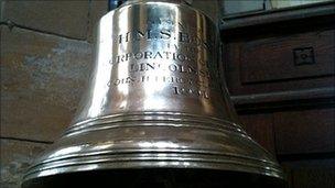 The ship's bell from the minesweeper HMS Boston