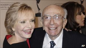 Brady Bunch creator Sherwood Schwartz and Florence Henderson, who played mom Carol Brady