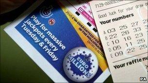 Euromillions entry slip and ticket