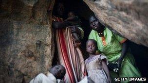 People take shelter in caves in South Kordofan in June