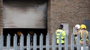 Scene of the explosion in Boston