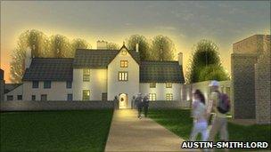 Artist's impression of Llanyrafon Manor rural heritage centre