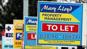 Line of 'to let' signs. Photo: PA