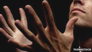 Man preparing to catch